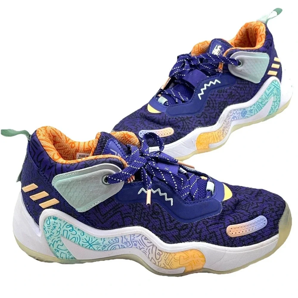 Adidas D.O.N Issue #3 Jazz Purple Yellow Donovan Mitchell‎ DON Sneaker Size 5.5